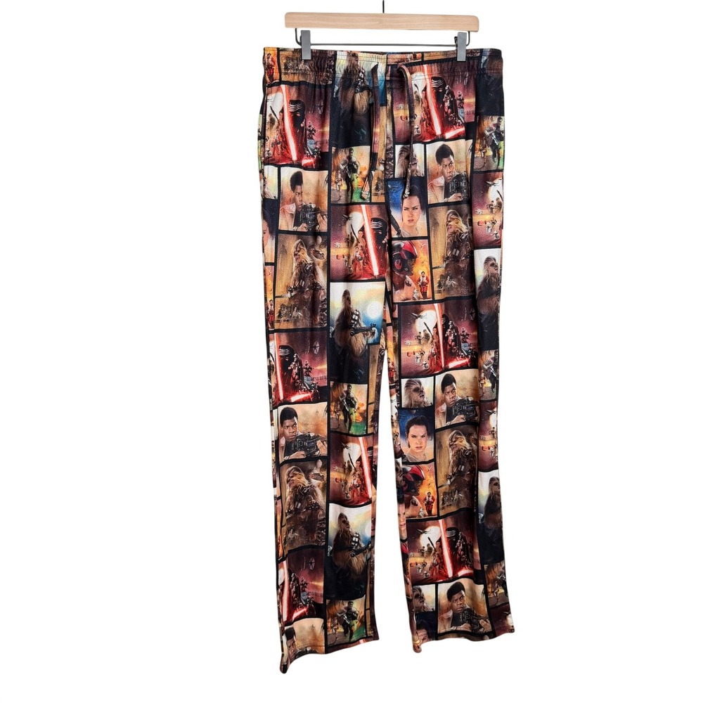 STAR WARS Mens Pajama Pants L Flannel The Force Awakens Loungewear Geek Sci-Fi